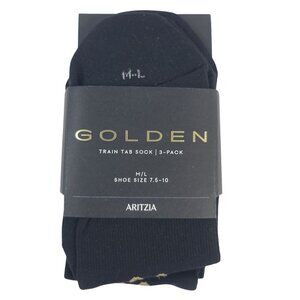 Golden Train Tab Sock 3-Pack M/L Black Shoe Sz 7.5-10 Sweat-Wicking Arch Support
